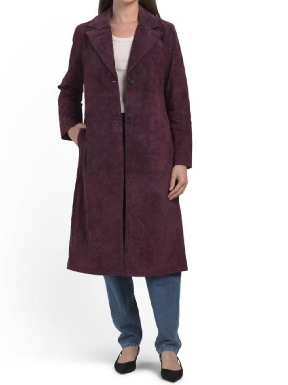 NVLT Suede Longline Blazer Coat